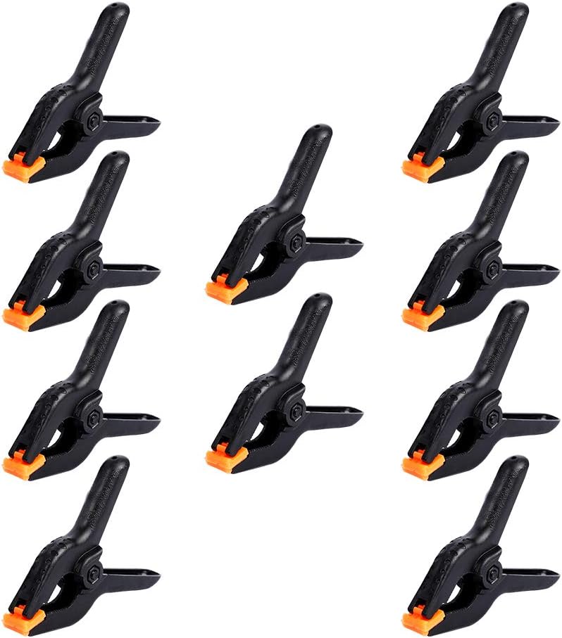 10 Packs of 3.5 inch Professional Plastic Small Spring Clamps Heavy Duty for Crafts and Backdrop Clips Clamps for Backdrop Stand.Photography. Home Improvement and so on