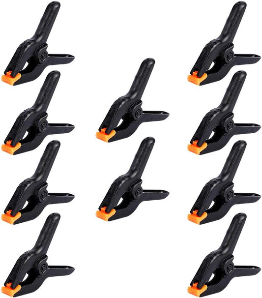 10 Packs of 3.5 inch Professional Plastic Small Spring Clamps Heavy Duty for Crafts and Backdrop Clips Clamps for Backdrop Stand.Photography. Home Improvement and so on