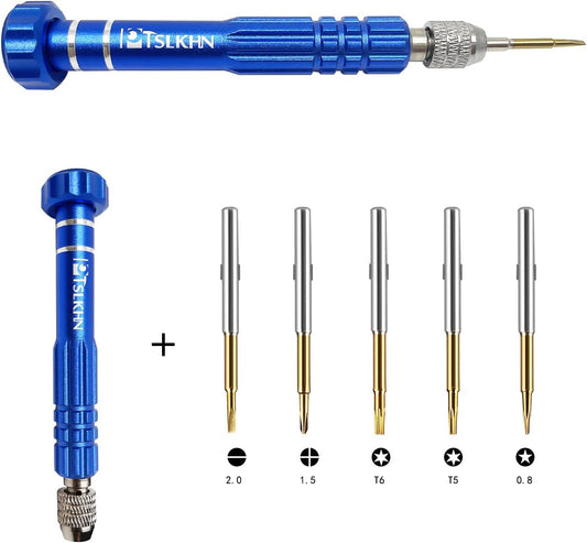 5-in-1 Multifunctional Small Screwdriver. PTSLKHN S2 Steel Magnetic Screwdriver Kit for Eyeglass. Sunglasses. Electronics. Cellphone. Jewelry and More