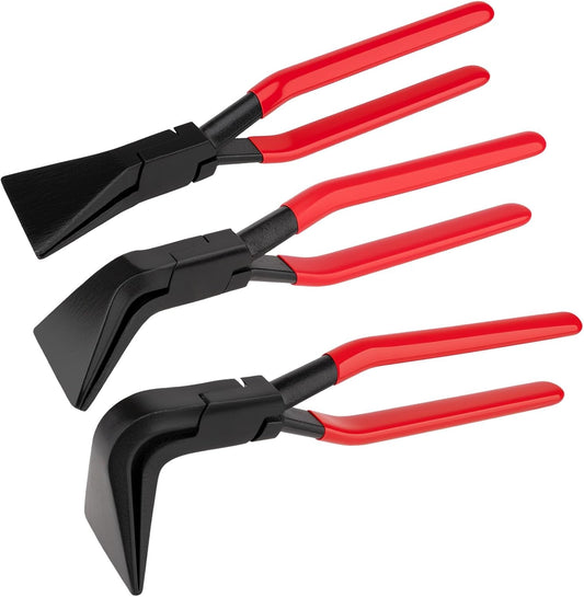 3pcs Hand Seamers Sheet Metal Tools. Bending Pliers Set with Straight. 45 and 90 Degree Heads. 60mm Jaw Width Bender Pliers Set for Bending and Flattening Sheet Metal