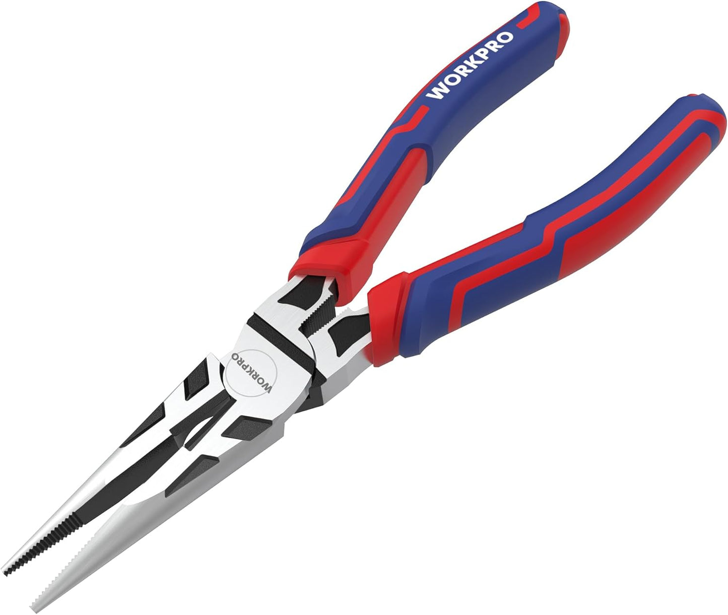 WORKPRO Premium 8 Needle Nose Pliers. Paper Clamp Precision. Heavy-Duty CRV Steel. Large Soft Grip with Wire Cutter. Long Nose Cutting Pliers. W031269