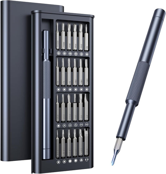 AXTH 25-in-1 Small Precision Screwdriver Set. Professional Magnetic Mini Repair Tool Kit for Phone. Computer. Watch. Laptop. Macbook. Ring Doorbell. Eyeglass. Electronic. [Bearing Steel] Screw Driver