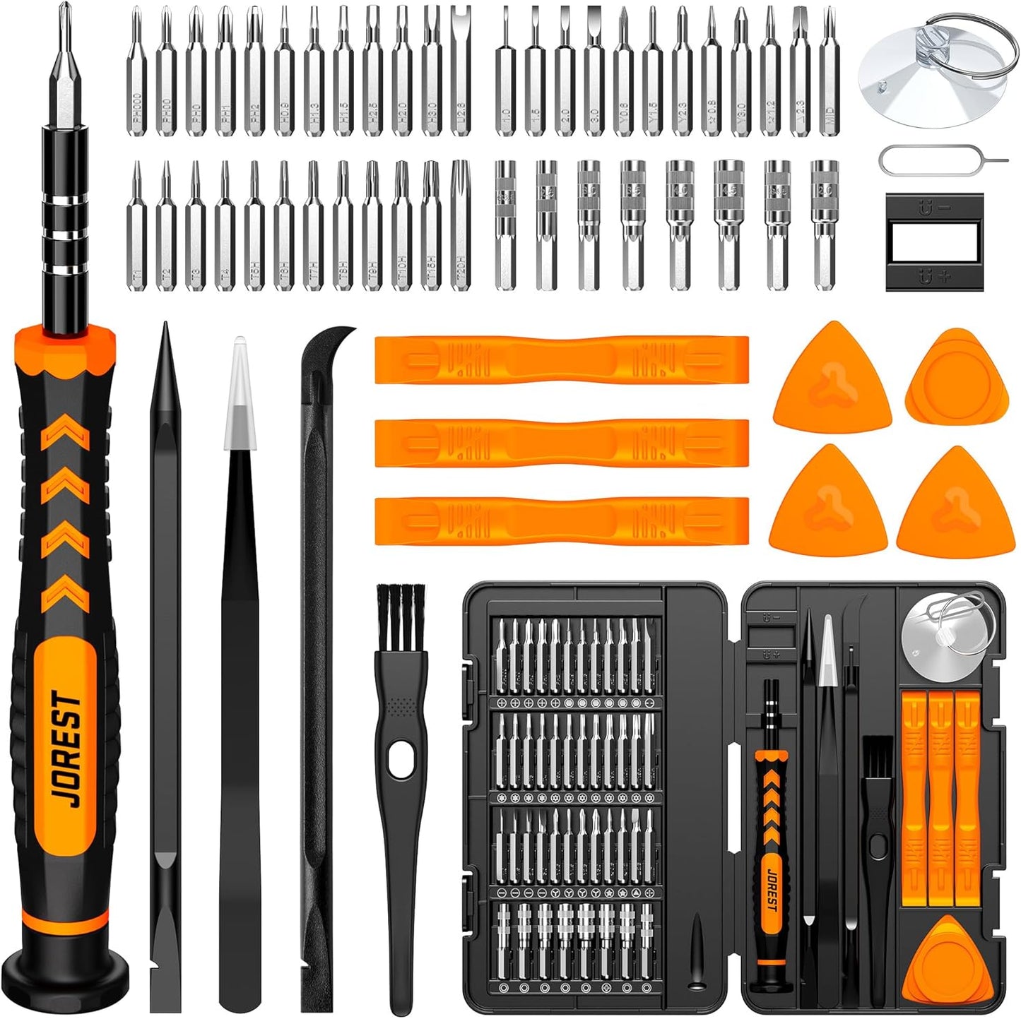 JOREST 59Pcs Small Precision Screwdriver Set with Torx T5. T6. T8. Mini Repair Tool Kit for Macbook. Computer. Laptop. iPhone. PS4 PS5. Xbox. Switch. Eyeglasses. Watch. PC. Ring Doorbell. Electronic